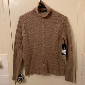 NWT Ralph Lauren Wool-Cashmere Turtleneck Beige Size M